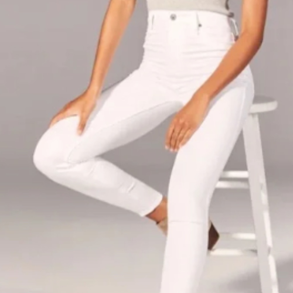 Abercrombie and Fitch White High Rise Legging Jeans